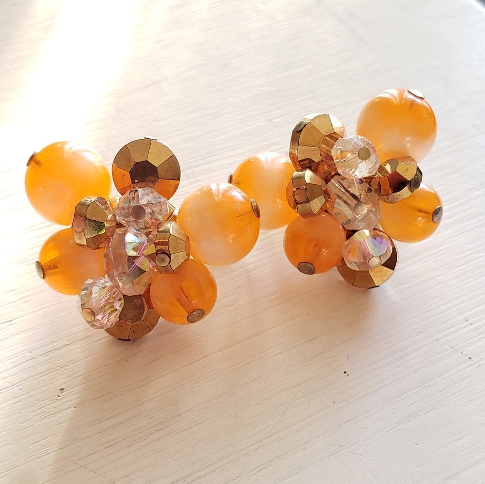 Vintage Vendome Cluster Clip-On Earrings